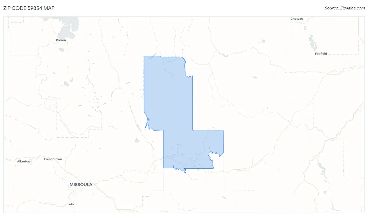 Zip Code 59854 Map