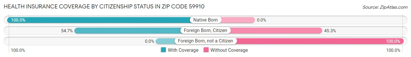 Health Insurance Coverage by Citizenship Status in Zip Code 59910