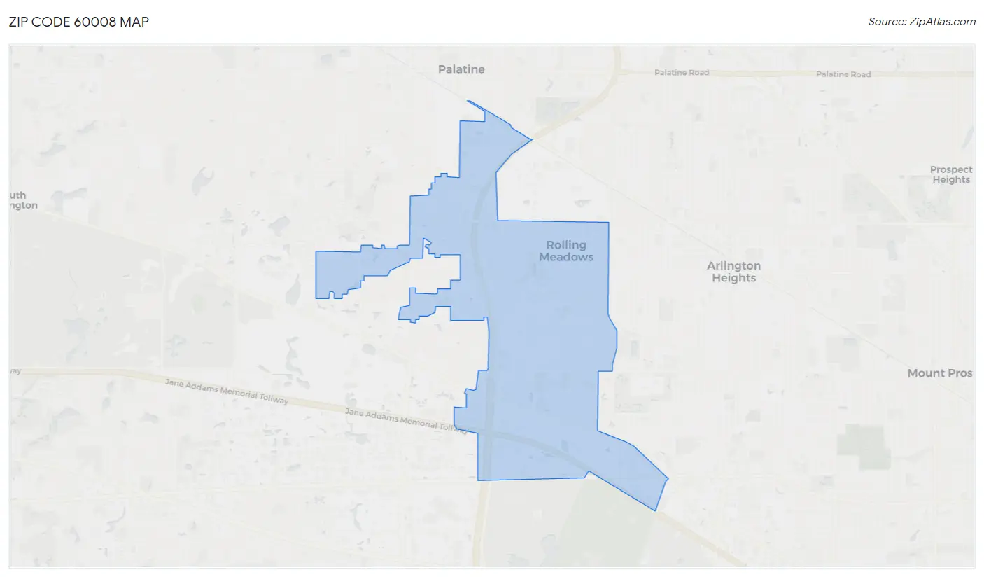 Zip Code 60008 Map