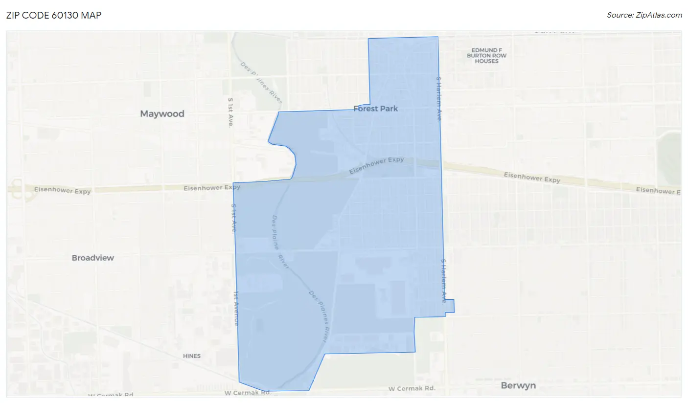 Zip Code 60130 Map