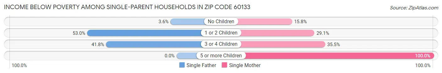 Income Below Poverty Among Single-Parent Households in Zip Code 60133