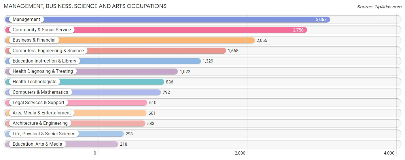 Management, Business, Science and Arts Occupations in Zip Code 60137