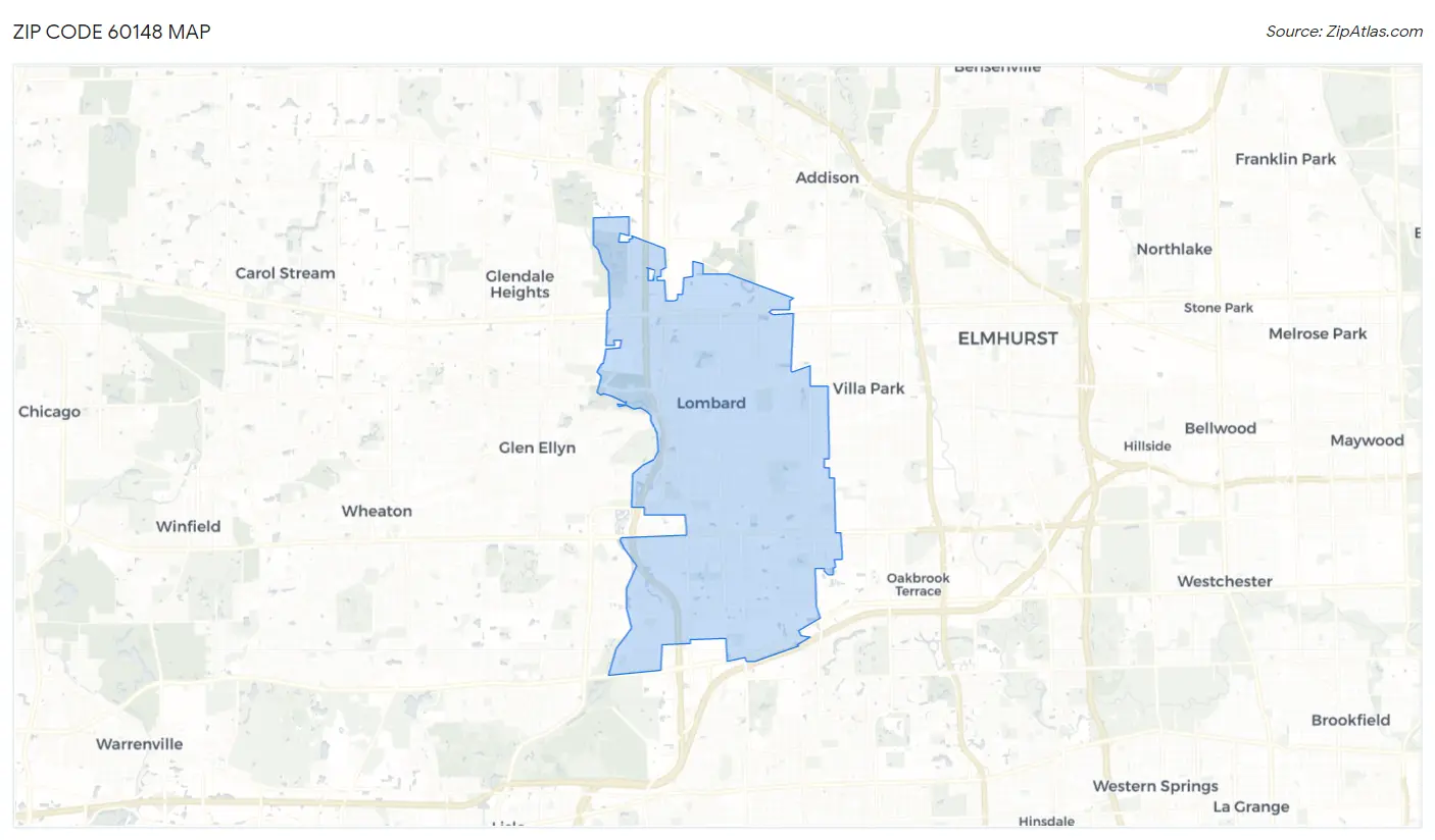 Zip Code 60148 Map