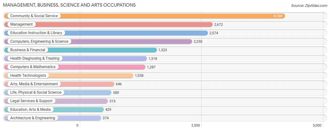 Management, Business, Science and Arts Occupations in Zip Code 60202