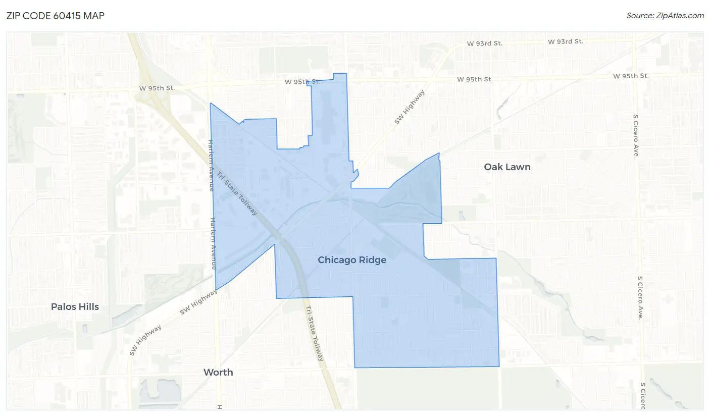 Zip Code 60415 Map