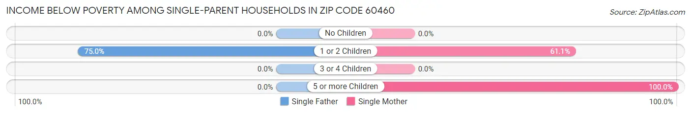 Income Below Poverty Among Single-Parent Households in Zip Code 60460