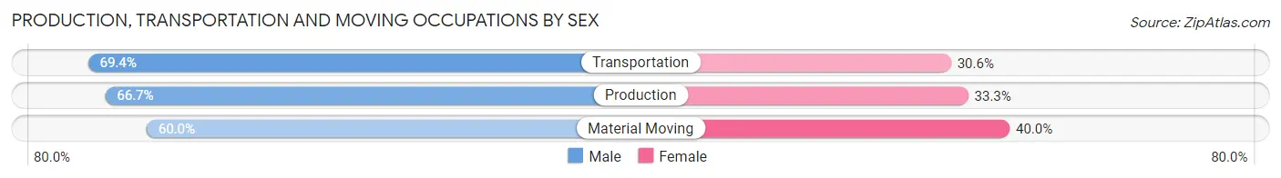 Production, Transportation and Moving Occupations by Sex in Zip Code 60460