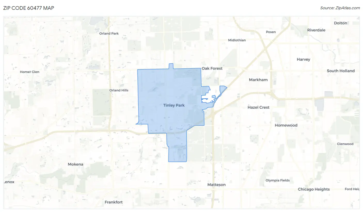 Zip Code 60477 Map