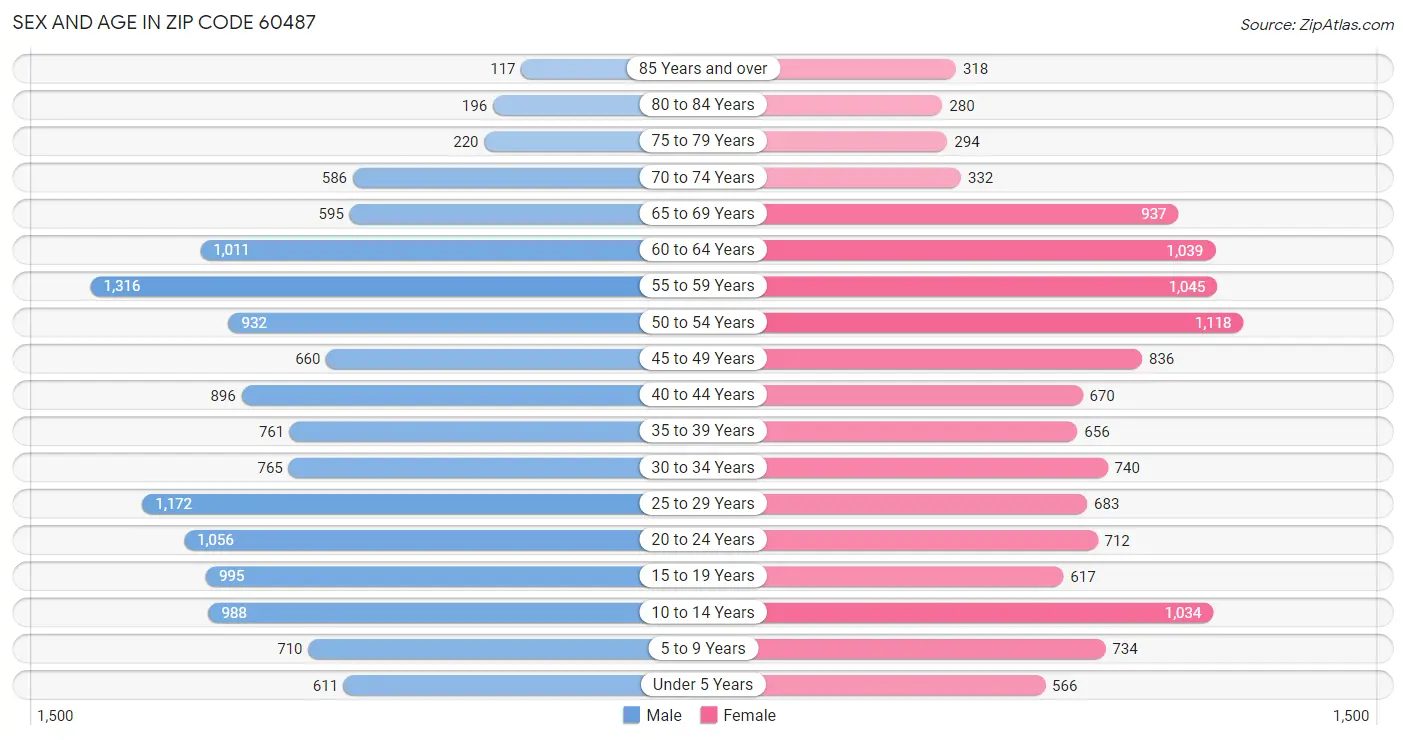 Sex and Age in Zip Code 60487