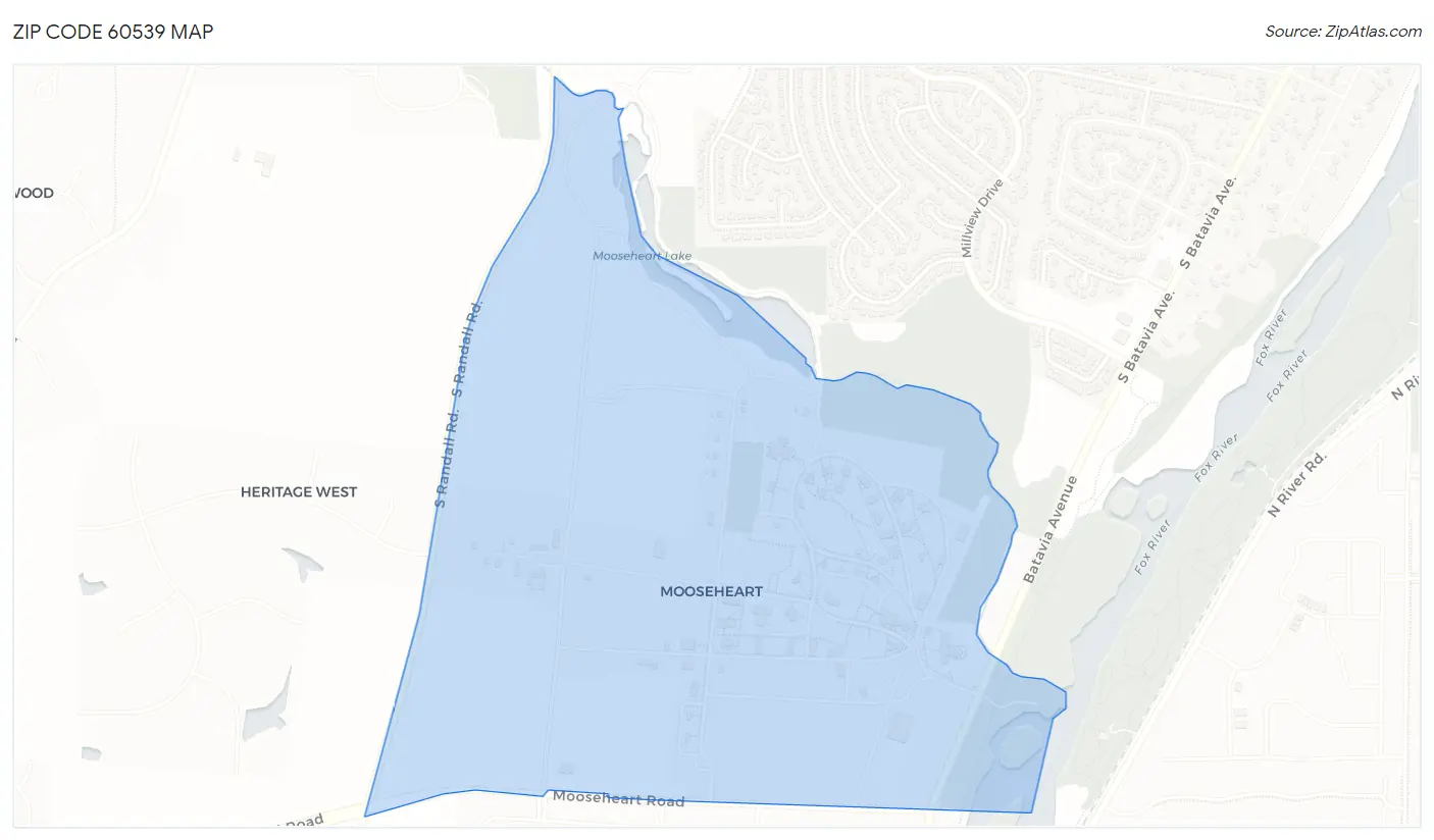 Zip Code 60539 Map