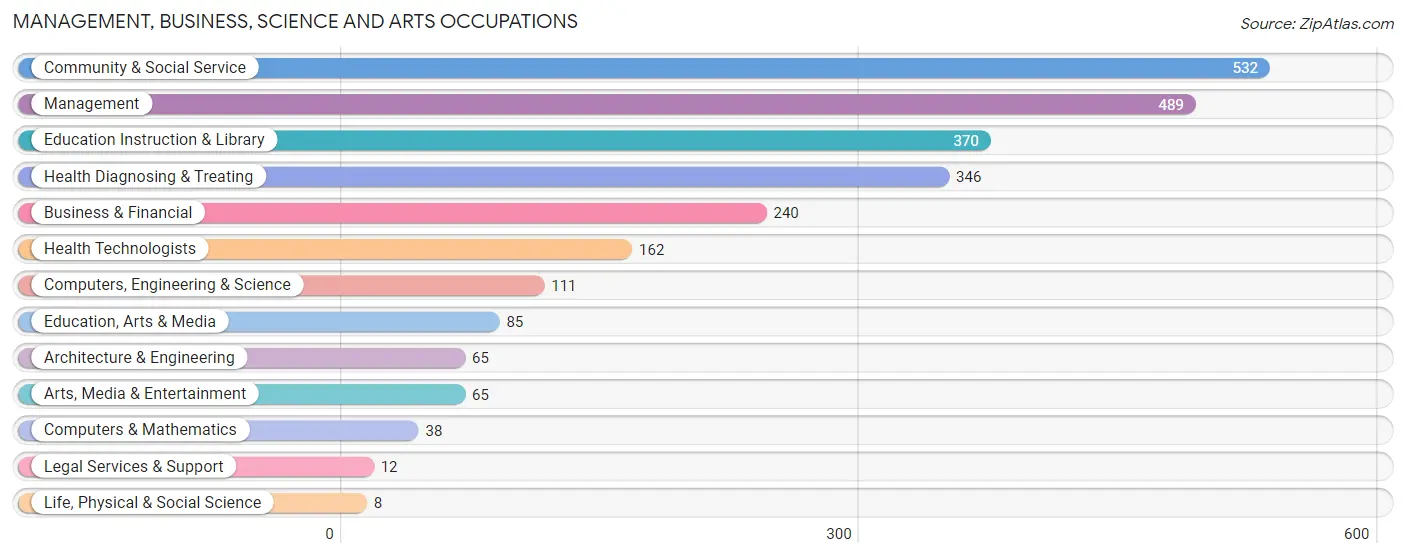 Management, Business, Science and Arts Occupations in Zip Code 60548