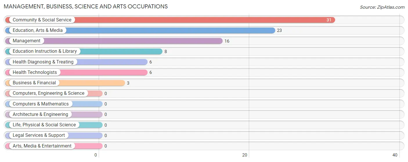 Management, Business, Science and Arts Occupations in Zip Code 60961