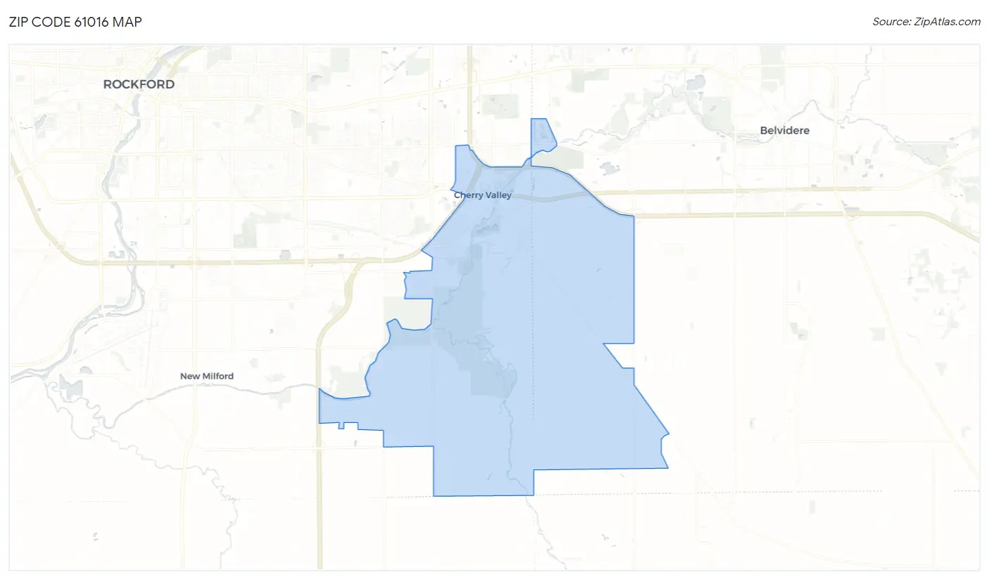 Zip Code 61016 Map