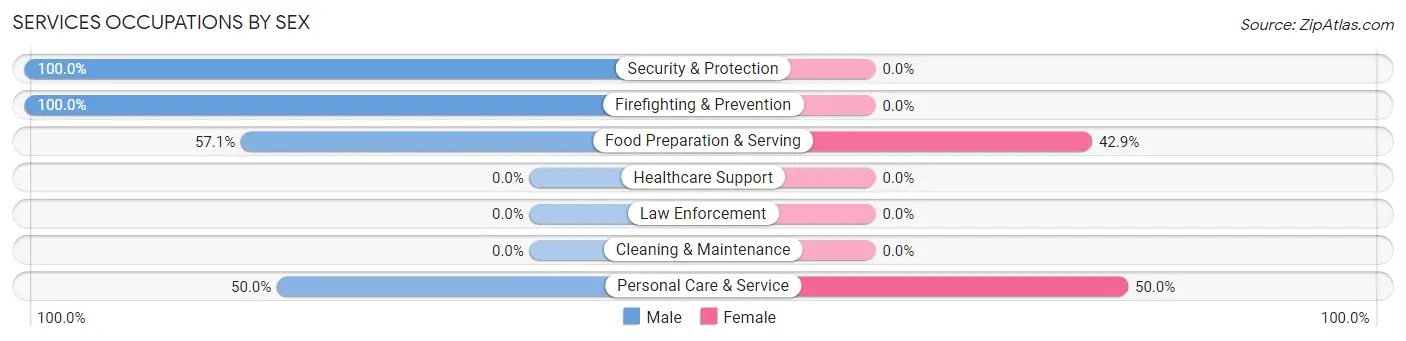 Services Occupations by Sex in Zip Code 61043