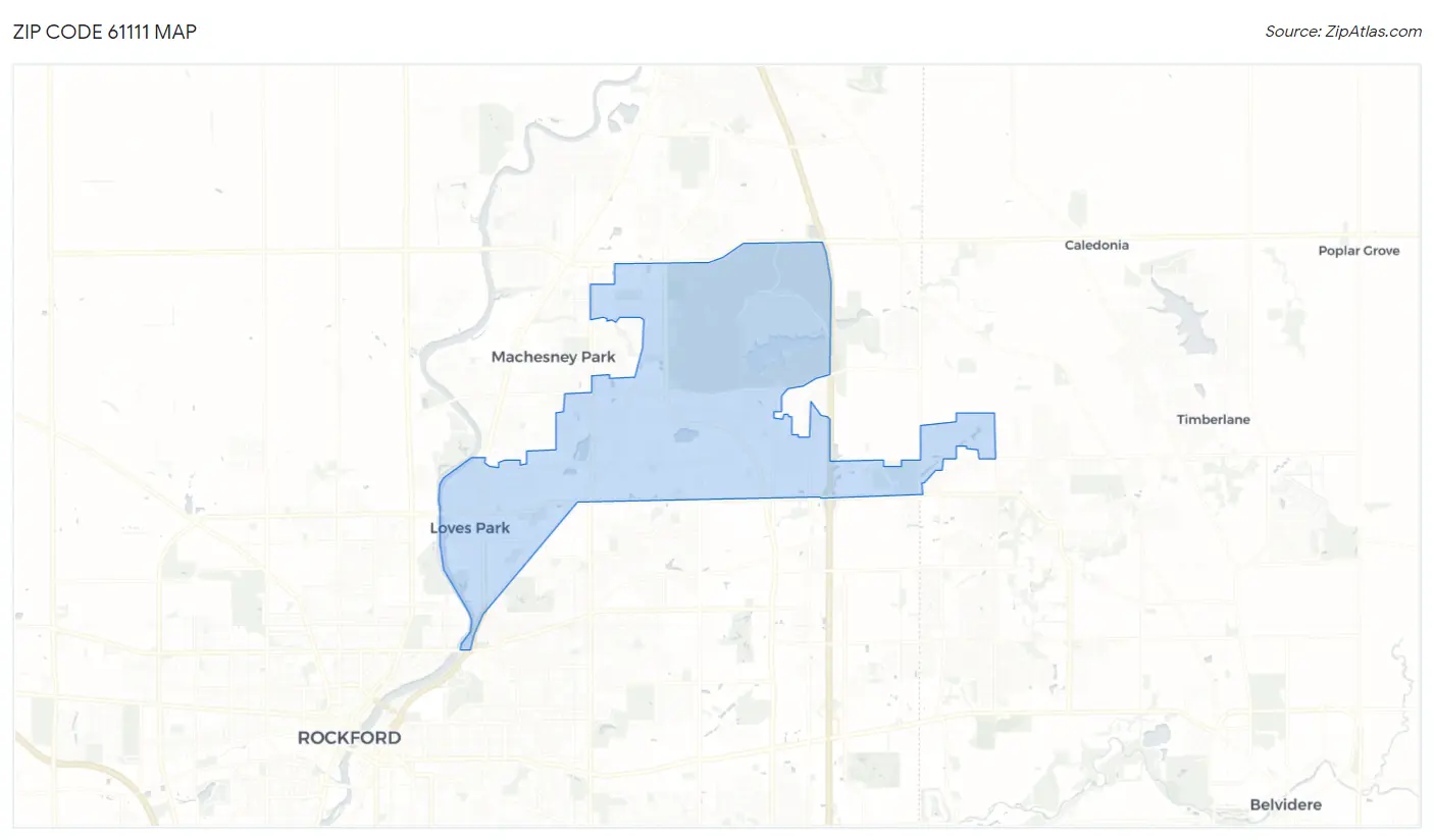 Zip Code 61111 Map