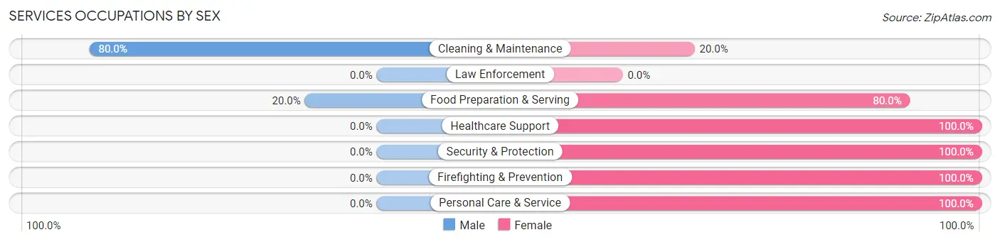 Services Occupations by Sex in Zip Code 61336