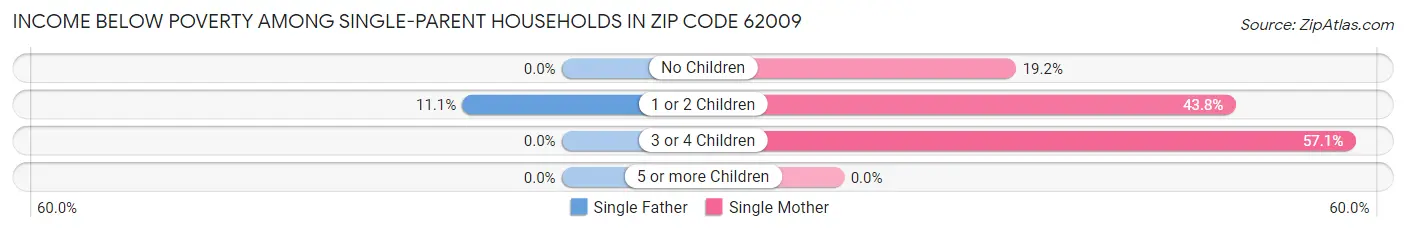 Income Below Poverty Among Single-Parent Households in Zip Code 62009