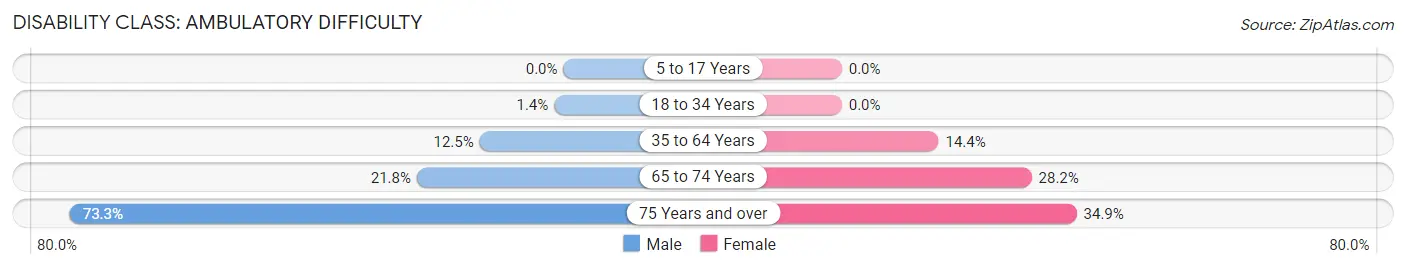 Disability in Zip Code 62204: <span>Ambulatory Difficulty</span>