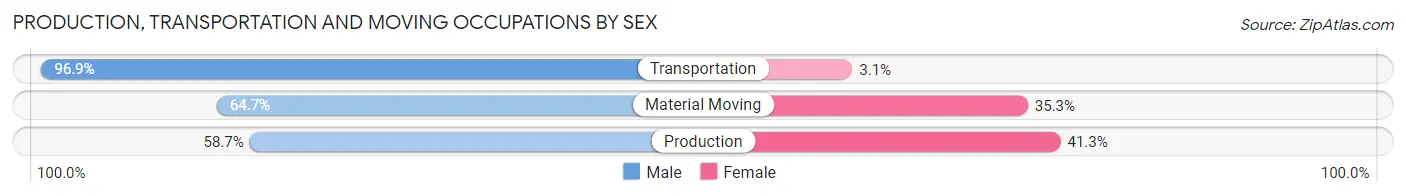 Production, Transportation and Moving Occupations by Sex in Zip Code 62237