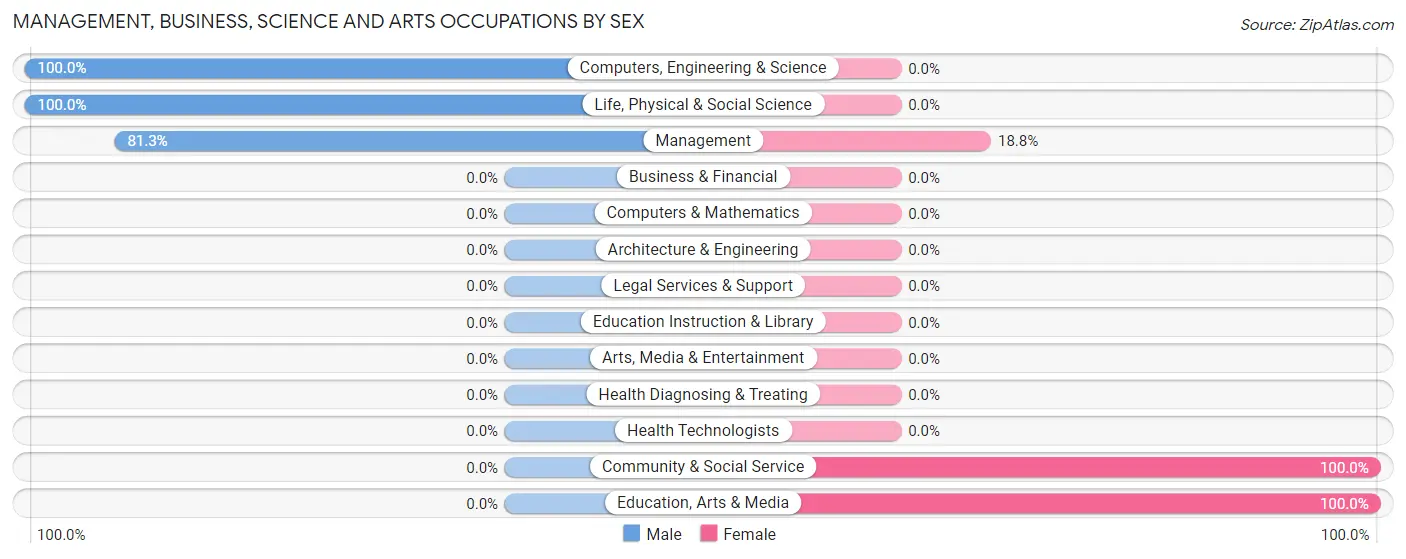 Management, Business, Science and Arts Occupations by Sex in Zip Code 62373
