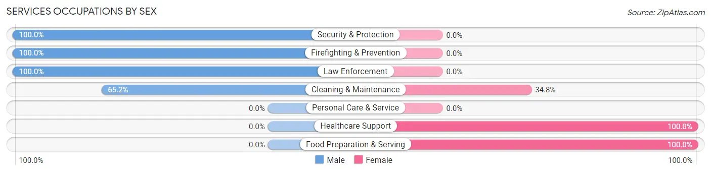 Services Occupations by Sex in Zip Code 62461