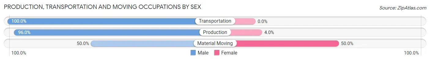 Production, Transportation and Moving Occupations by Sex in Zip Code 62685