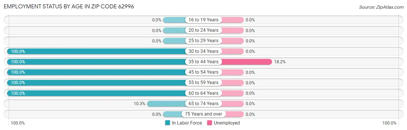 Employment Status by Age in Zip Code 62996