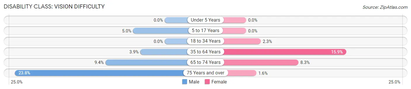 Disability in Zip Code 63107: <span>Vision Difficulty</span>