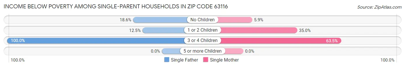Income Below Poverty Among Single-Parent Households in Zip Code 63116