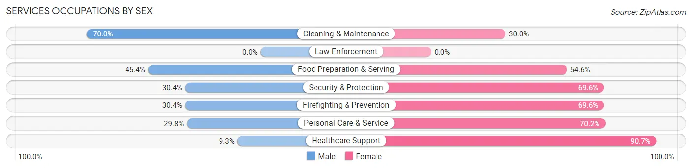 Services Occupations by Sex in Zip Code 63120