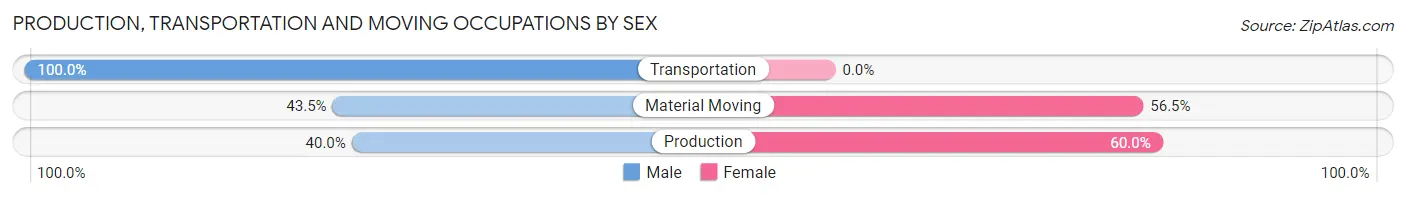 Production, Transportation and Moving Occupations by Sex in Zip Code 63341