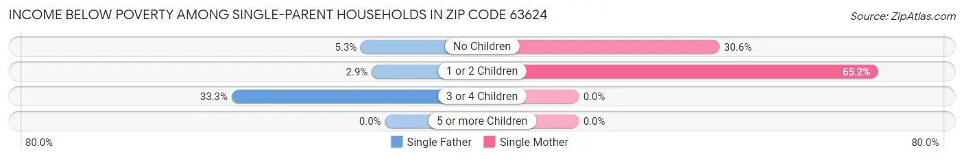 Income Below Poverty Among Single-Parent Households in Zip Code 63624