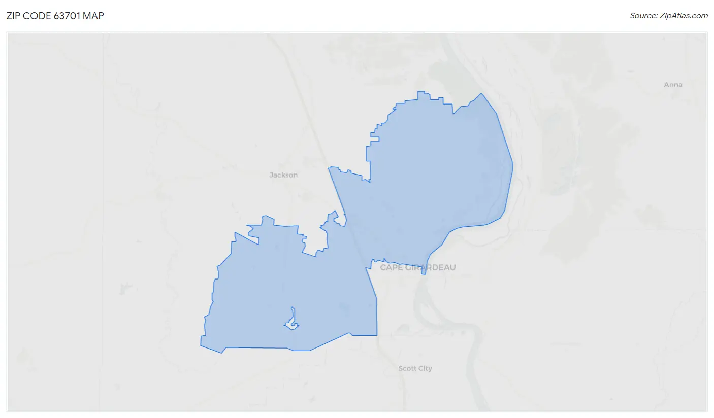 Zip Code 63701 Map