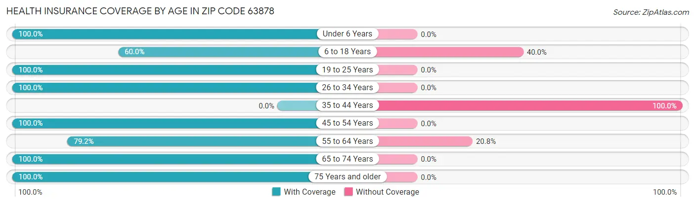 Health Insurance Coverage by Age in Zip Code 63878