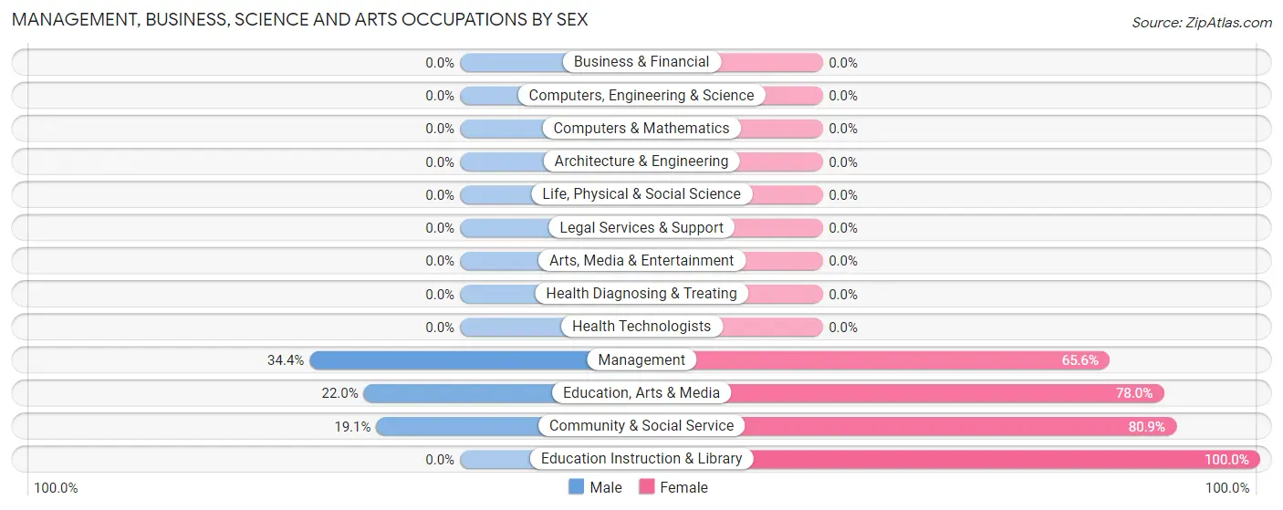 Management, Business, Science and Arts Occupations by Sex in Zip Code 63932