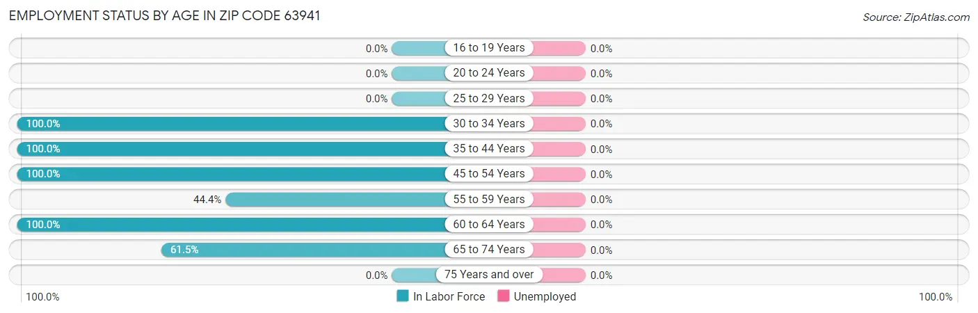 Employment Status by Age in Zip Code 63941