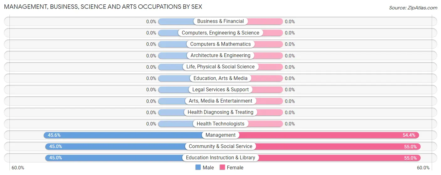 Management, Business, Science and Arts Occupations by Sex in Zip Code 63941