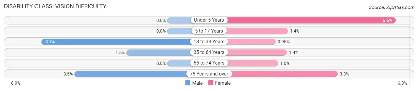 Disability in Zip Code 64029: <span>Vision Difficulty</span>