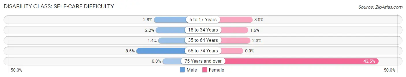 Disability in Zip Code 64123: <span>Self-Care Difficulty</span>