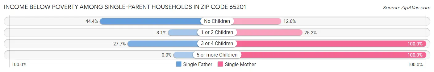 Income Below Poverty Among Single-Parent Households in Zip Code 65201