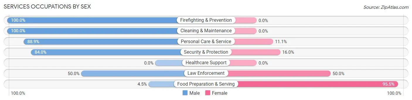 Services Occupations by Sex in Zip Code 65231