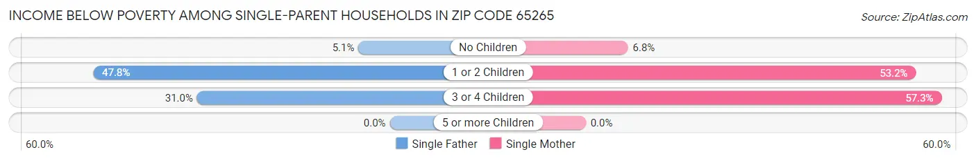 Income Below Poverty Among Single-Parent Households in Zip Code 65265