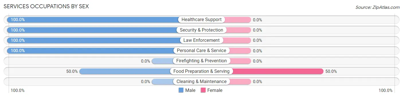 Services Occupations by Sex in Zip Code 65630