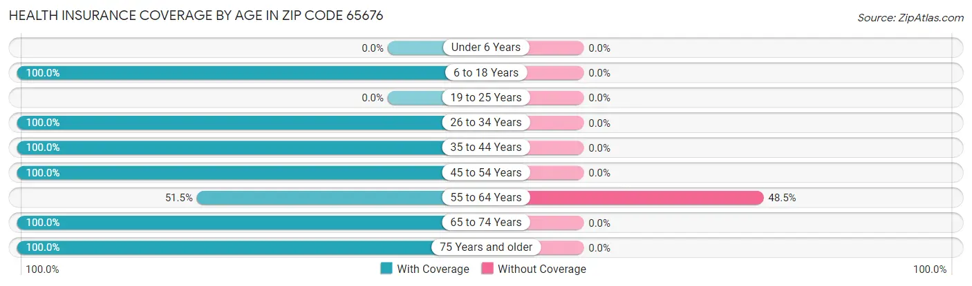 Health Insurance Coverage by Age in Zip Code 65676
