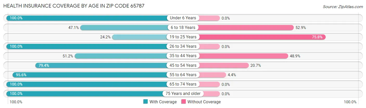 Health Insurance Coverage by Age in Zip Code 65787
