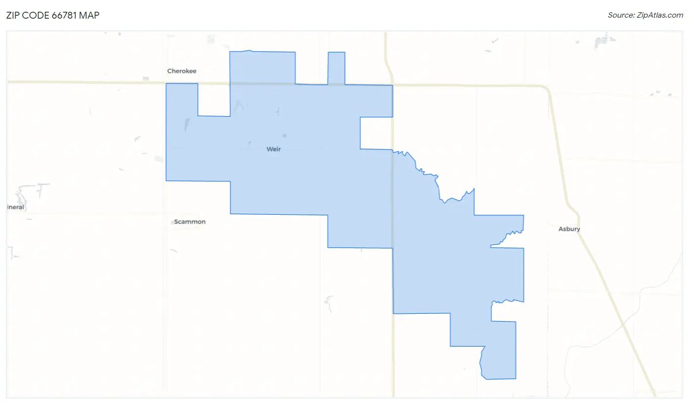 Zip Code 66781 Map