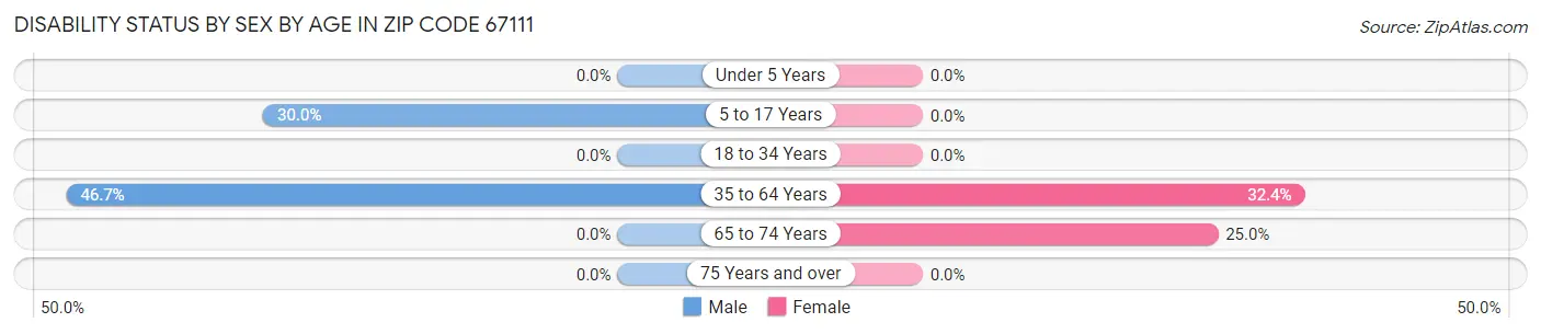 Disability Status by Sex by Age in Zip Code 67111