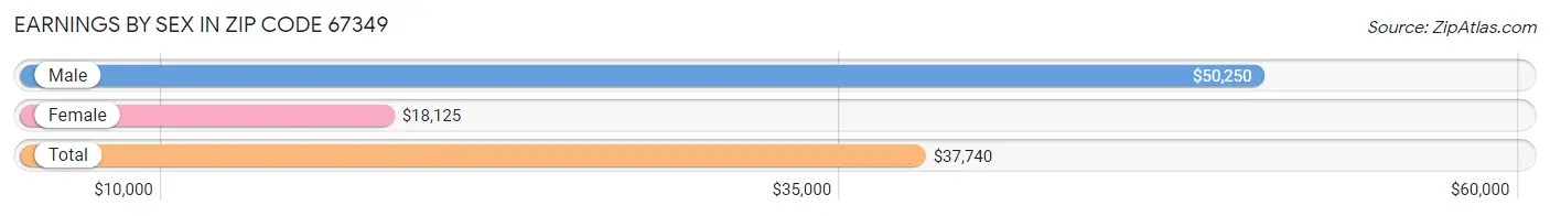 Earnings by Sex in Zip Code 67349