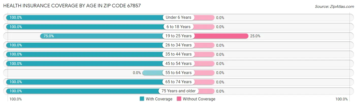 Health Insurance Coverage by Age in Zip Code 67857