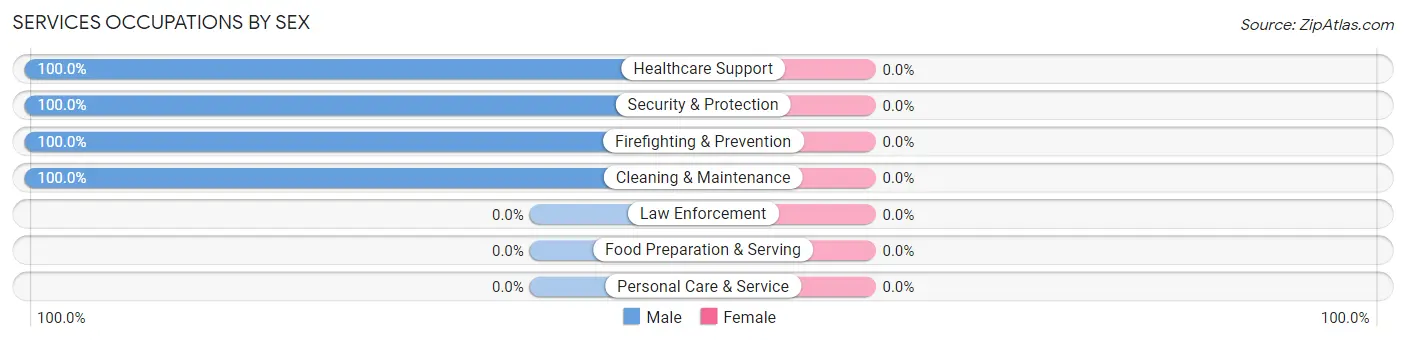 Services Occupations by Sex in Zip Code 68018